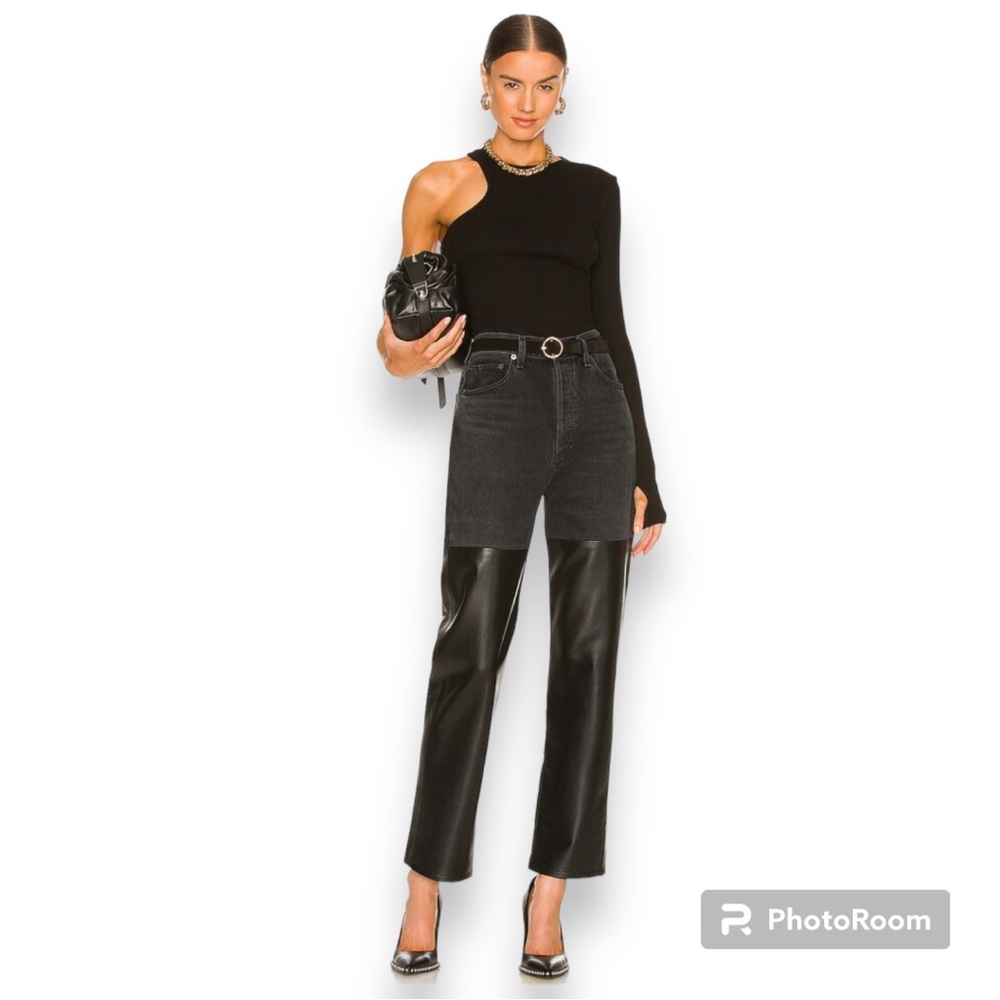 Agolde denim and leather pant size 27